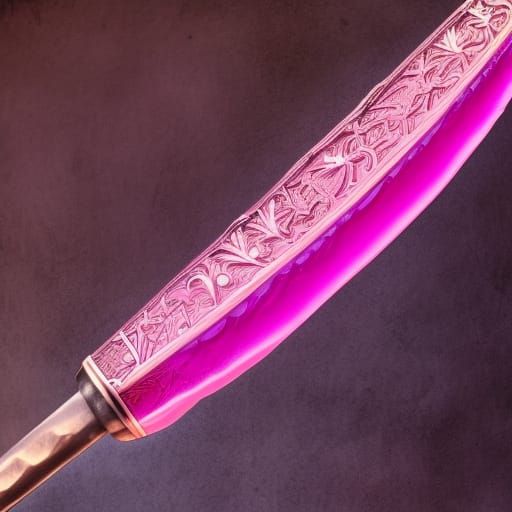 Hyperrealistic Pink Sword with Electric Blade