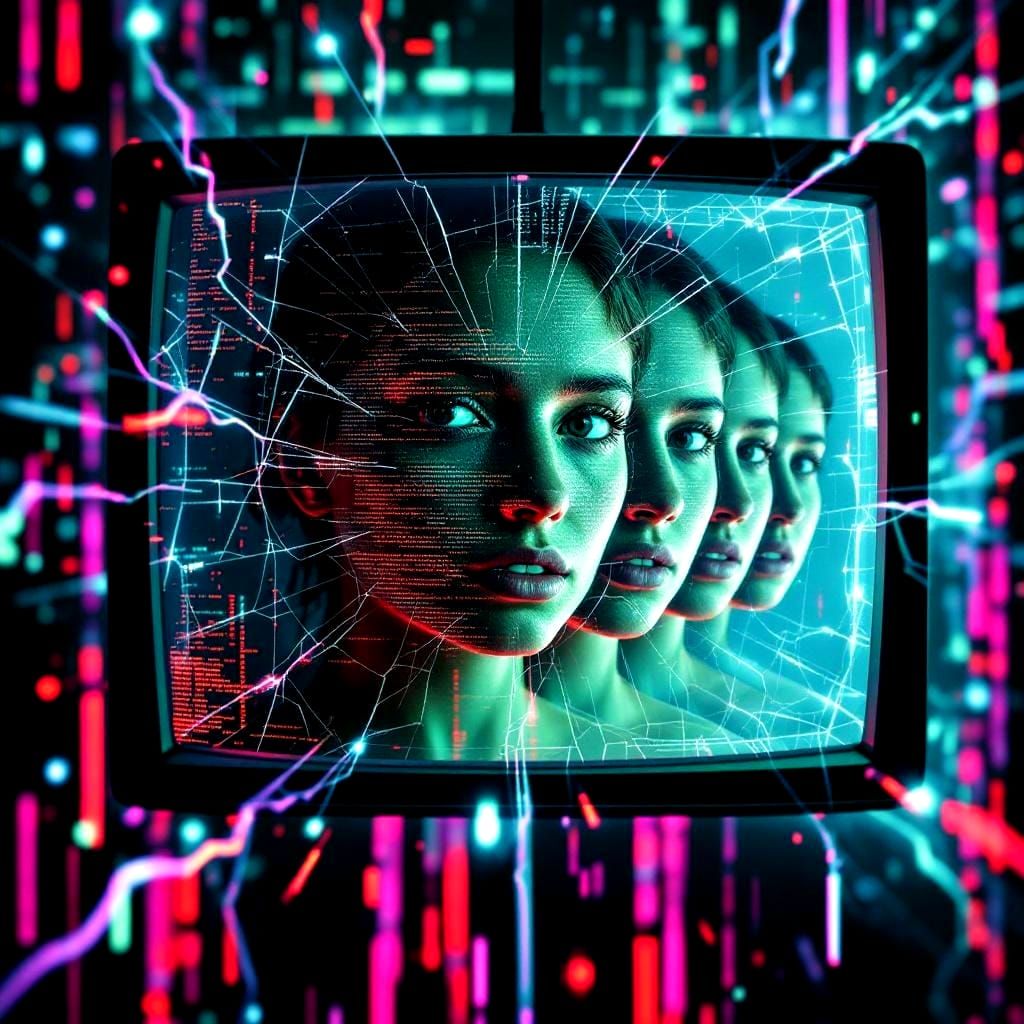 Recursive Digital Portrait with Glitch Effects