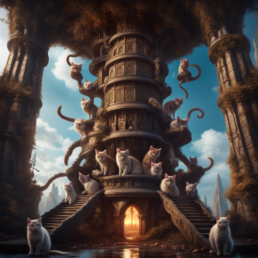 Tower of Cats: Detailed Matte Painting