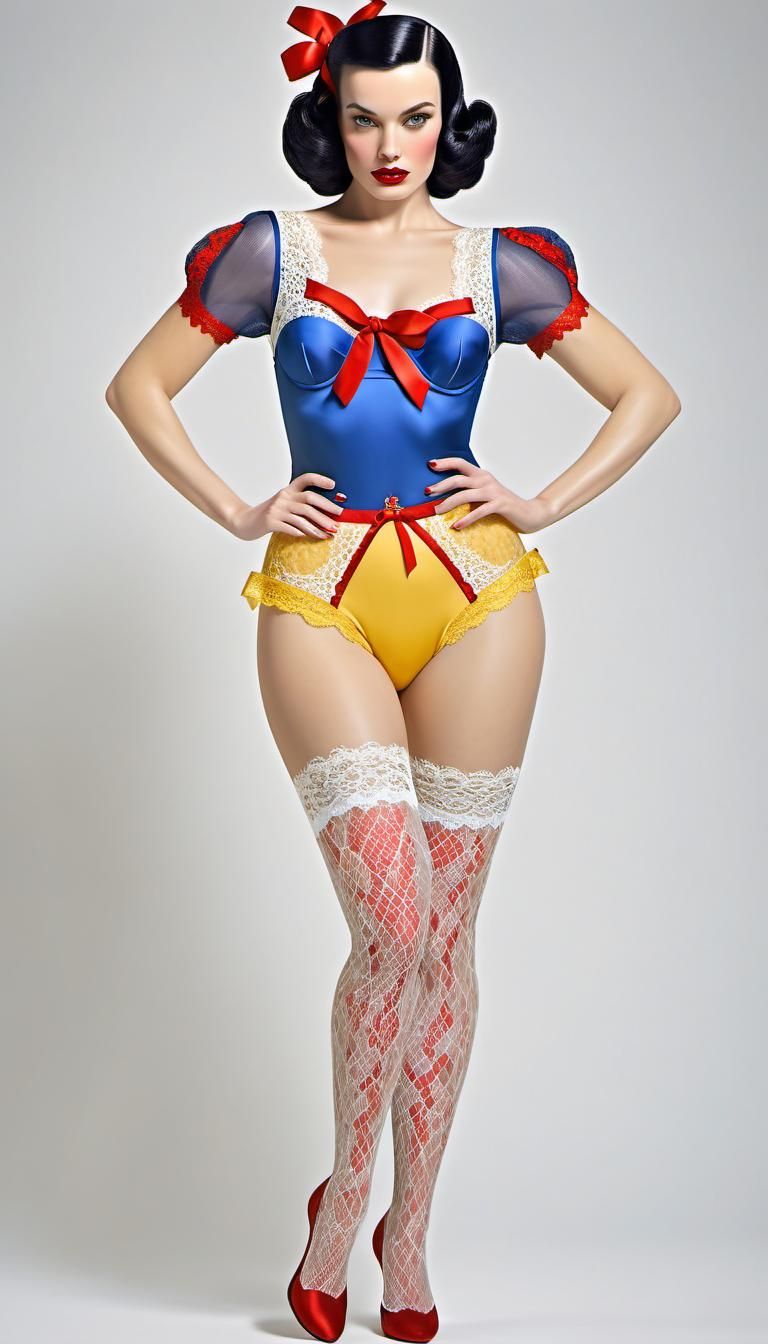 Snow White Art Portrait in Lace Lingerie