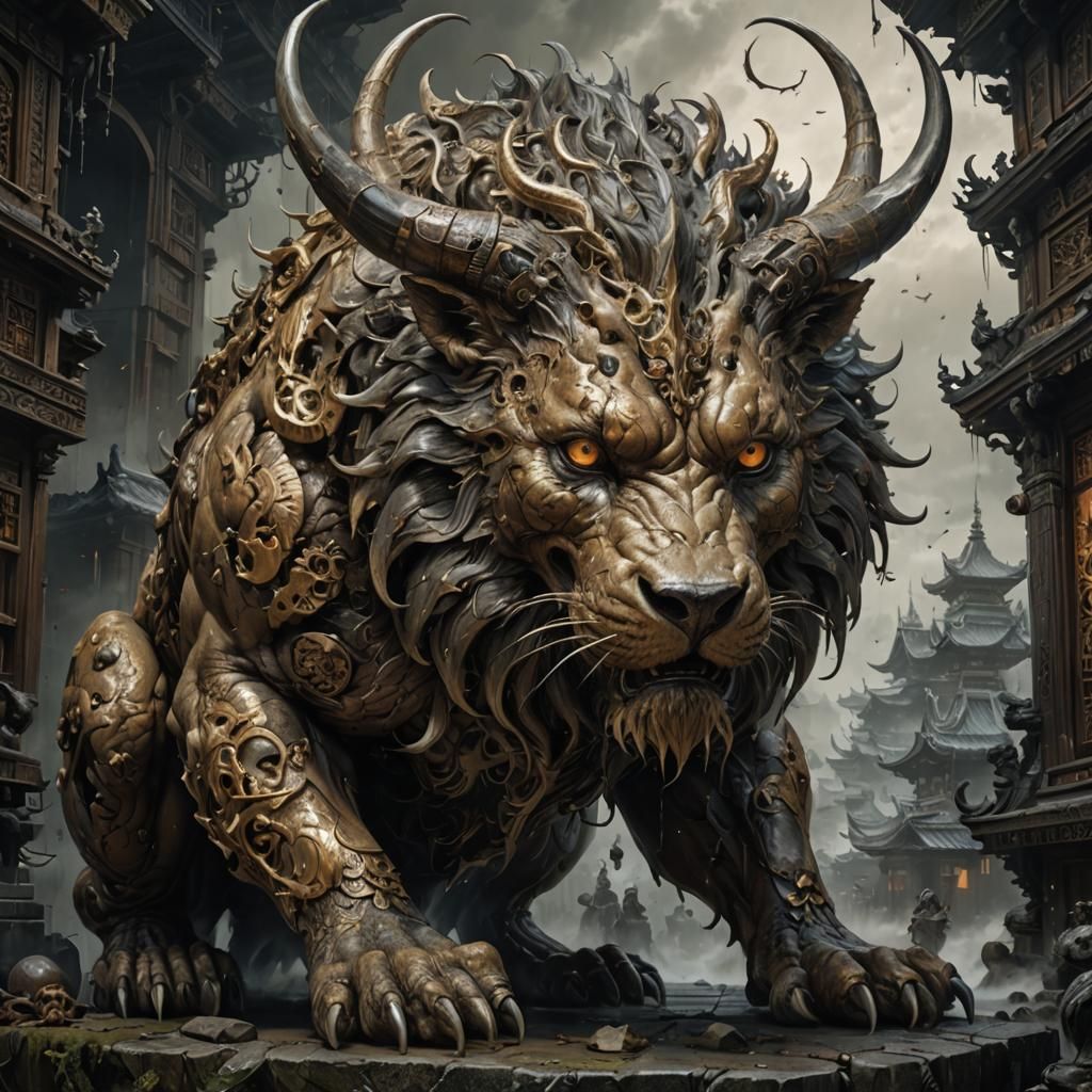 Detailed Fantasy Creature in Hyperrealistic Style