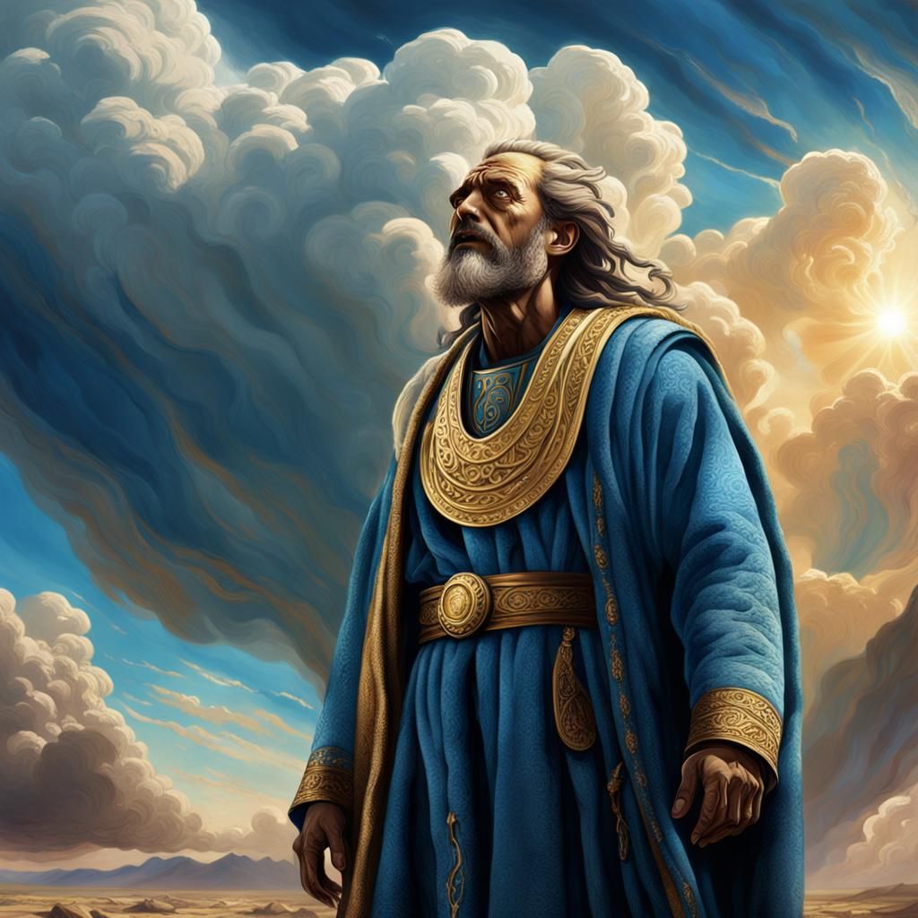 Ezekiel in the Desolate Plain: Hyperrealistic Concept Art