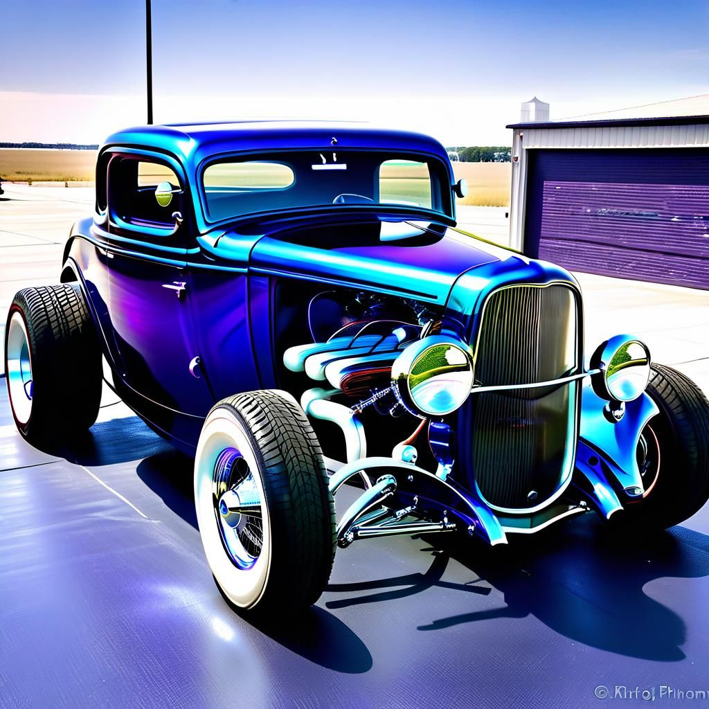 Iridescent Steelpunk Hot Rod: 1932 Ford Coupe