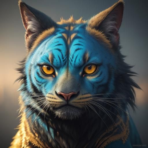 Hyperrealistic Splash Art: Cute, Scary Creature Portrait