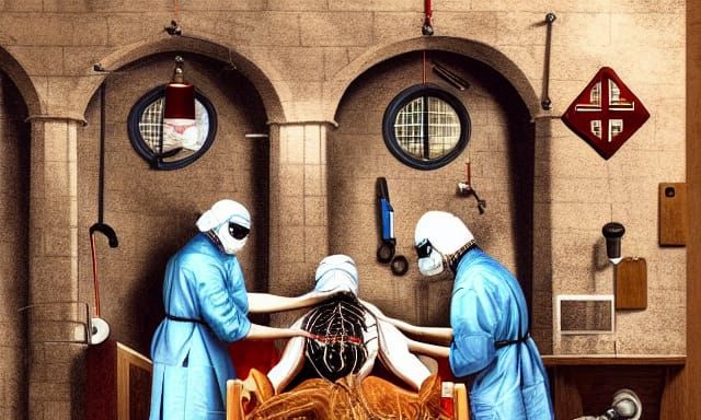 Medieval Operating Room: Hyperrealistic Digital Art
