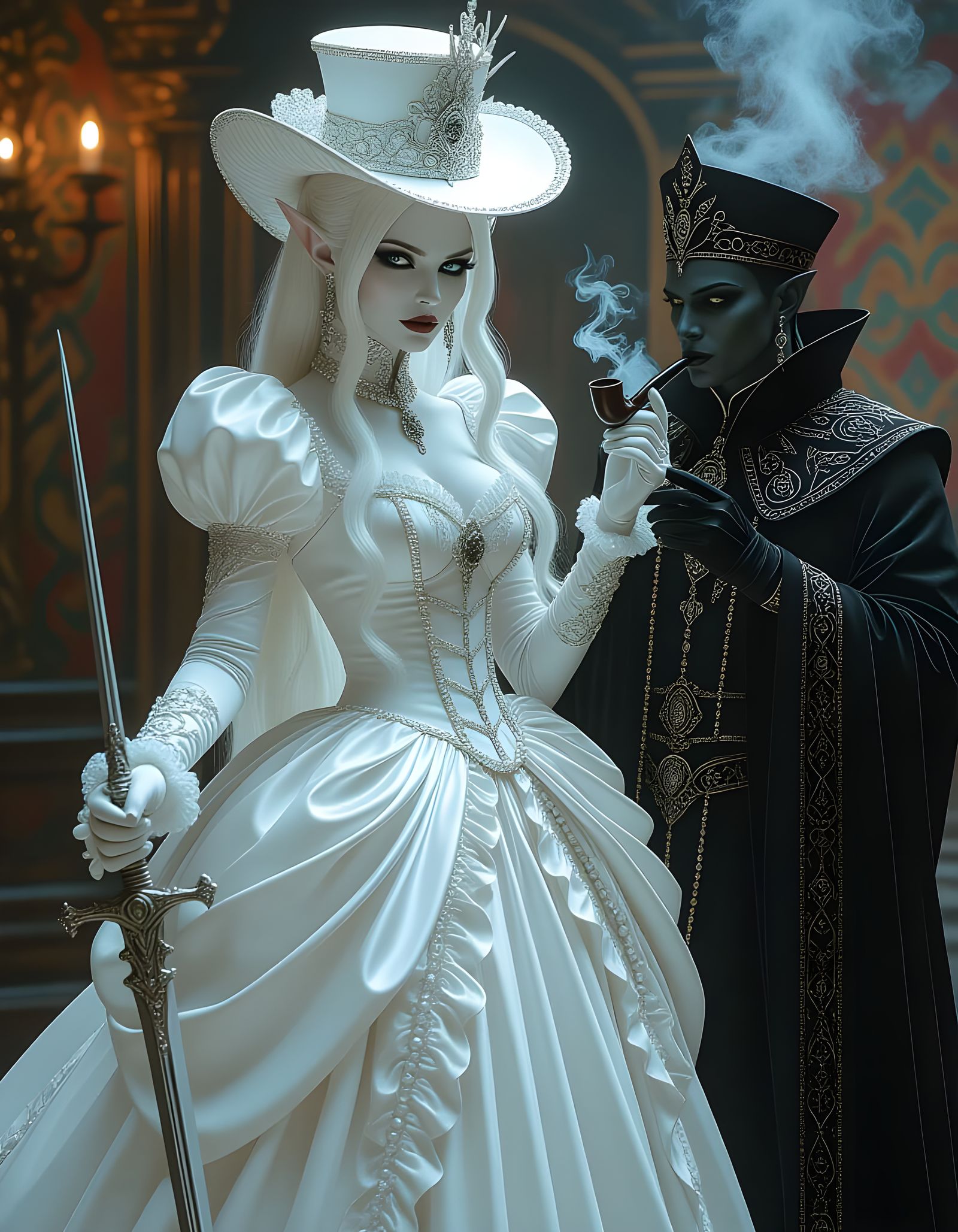 Enchanting Elf Zombie Queen in Digital Painting