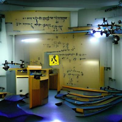 Futuristic Quantum Mechanics Room Design
