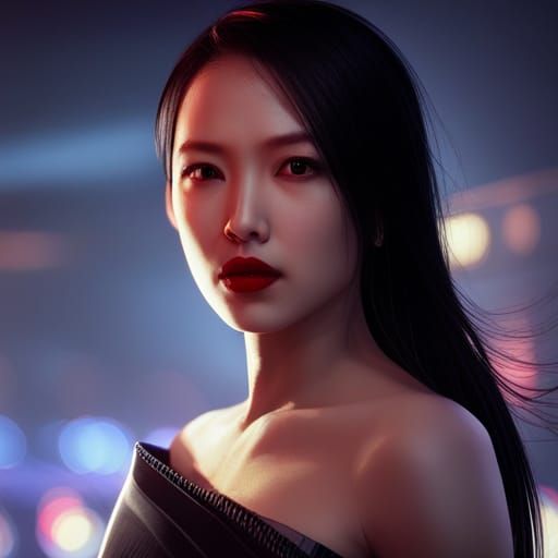 Cyberpunk Astronaut Beauty with Silver Details