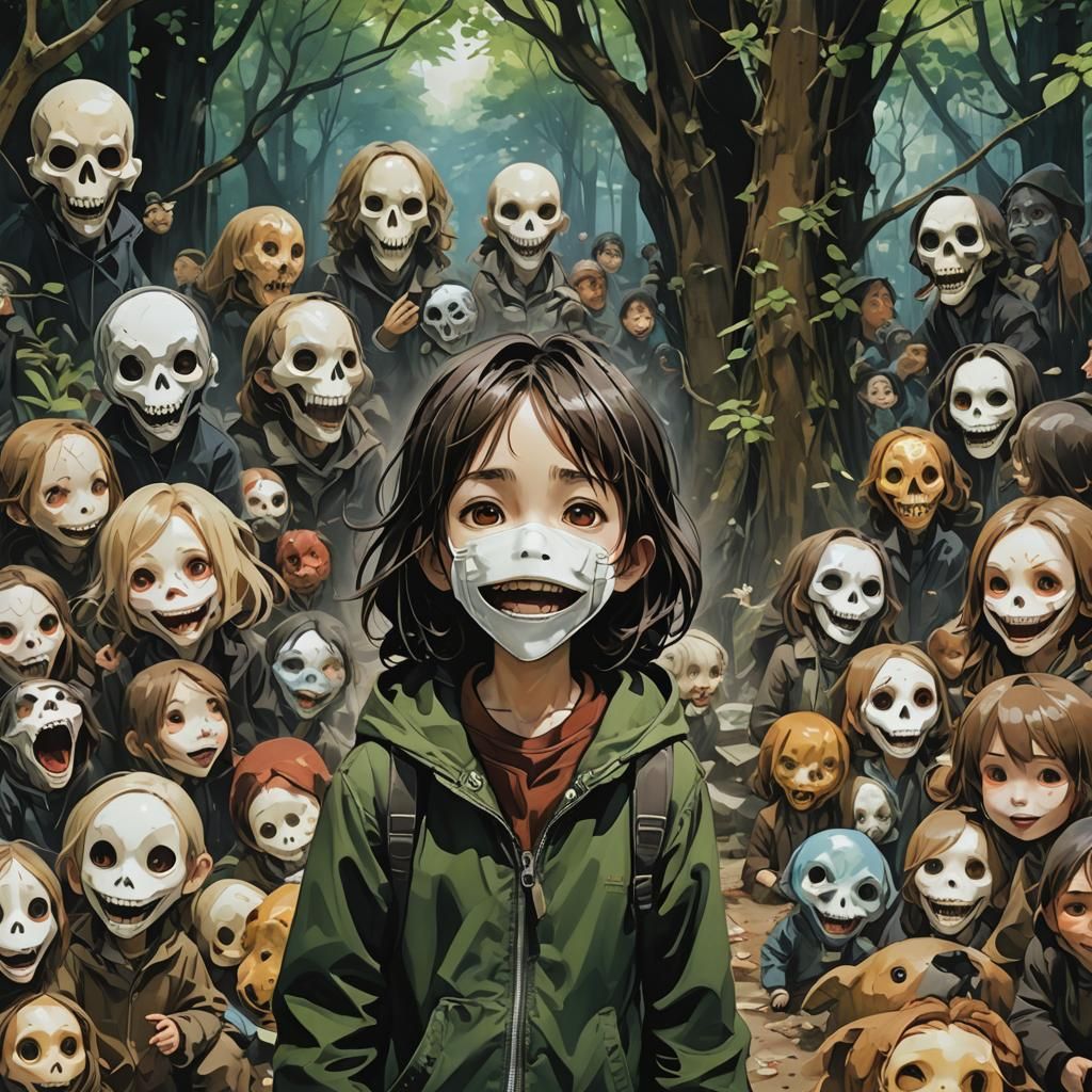 Scream Mask in Playground, Detailed Concept Art