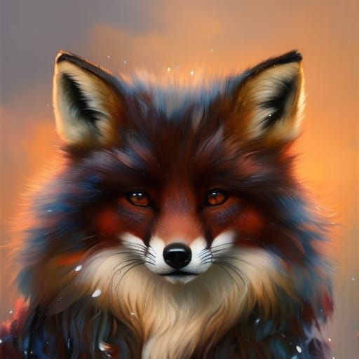 Furry Fox Aristocrat Portrait as Digital Art