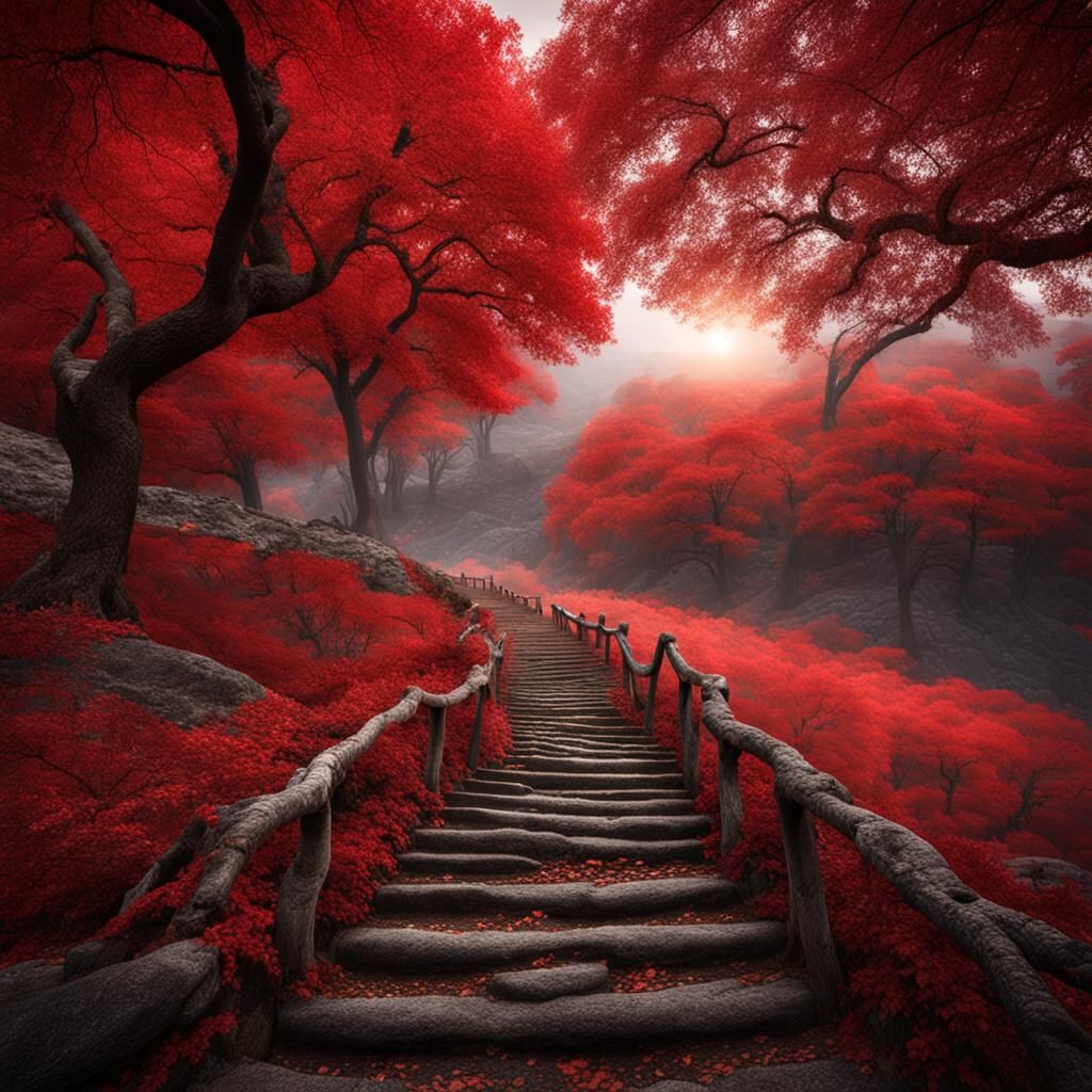 Heart-Shaped Leaves in Forest Clearing, Hyperrealistic Image