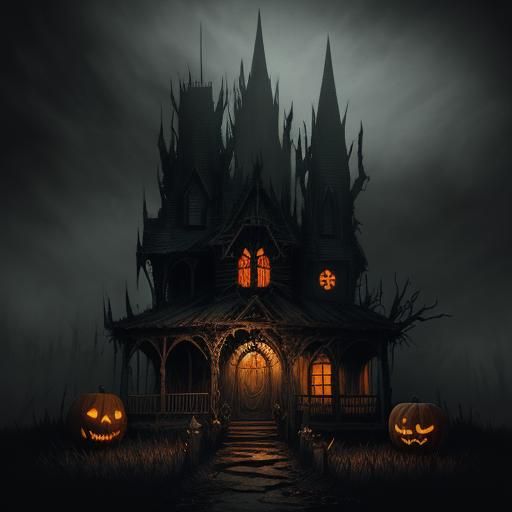 Surreal Jack-o-Lantern Scream: Dark Fantasy Horror