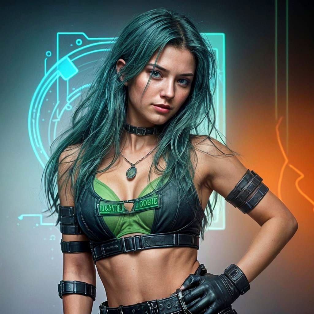 Cyberpunk Code Matrix Hologram in Hyper-Realistic Style