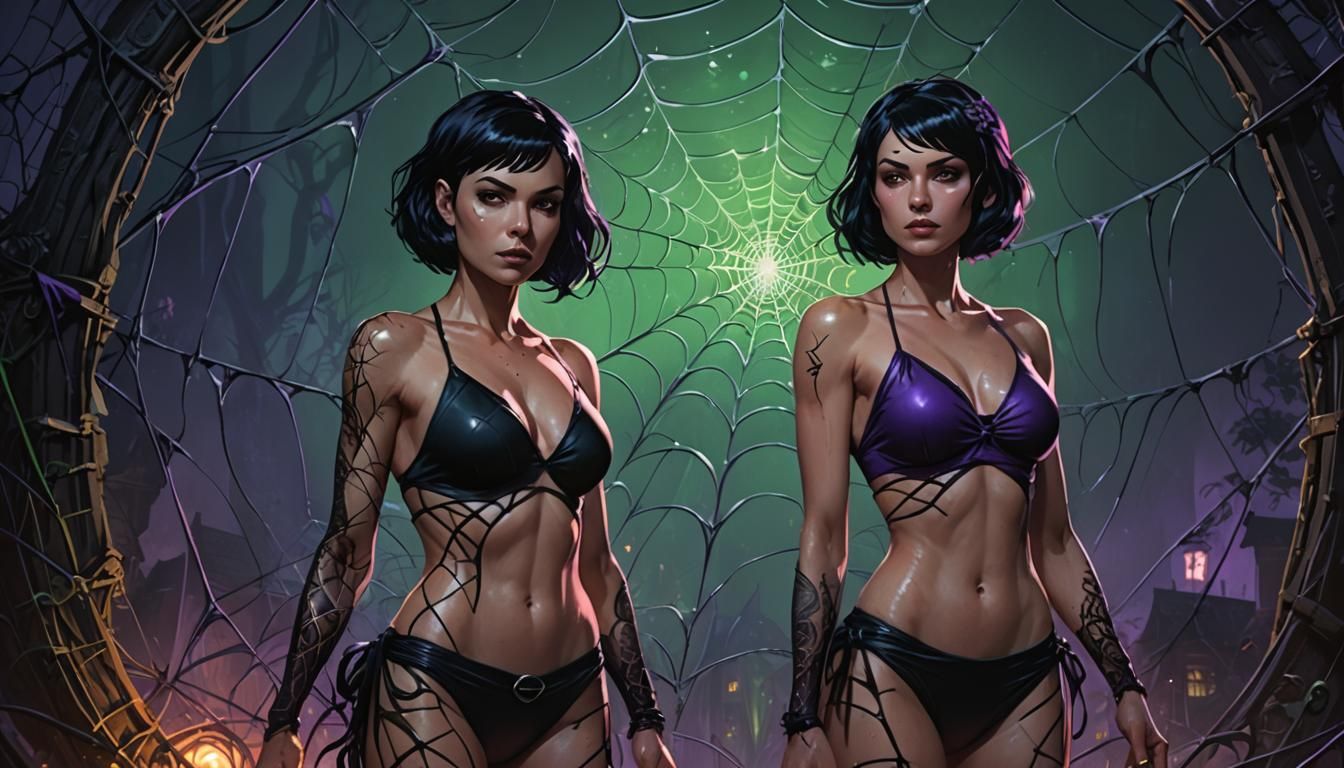 Spider Woman in Fantasy Art Style