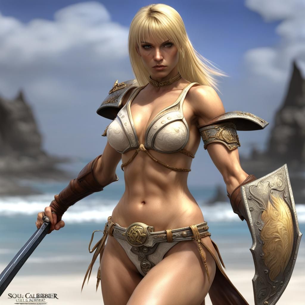 Blonde bikini warrior