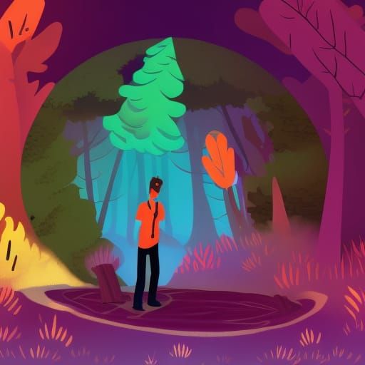 Abstract Circle of Lost Woods Concept