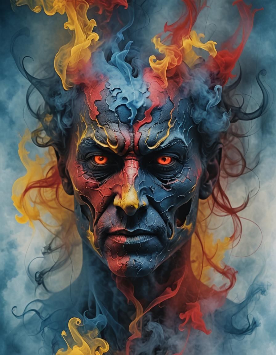 Abstract Smoke Devil Printable Digital Art