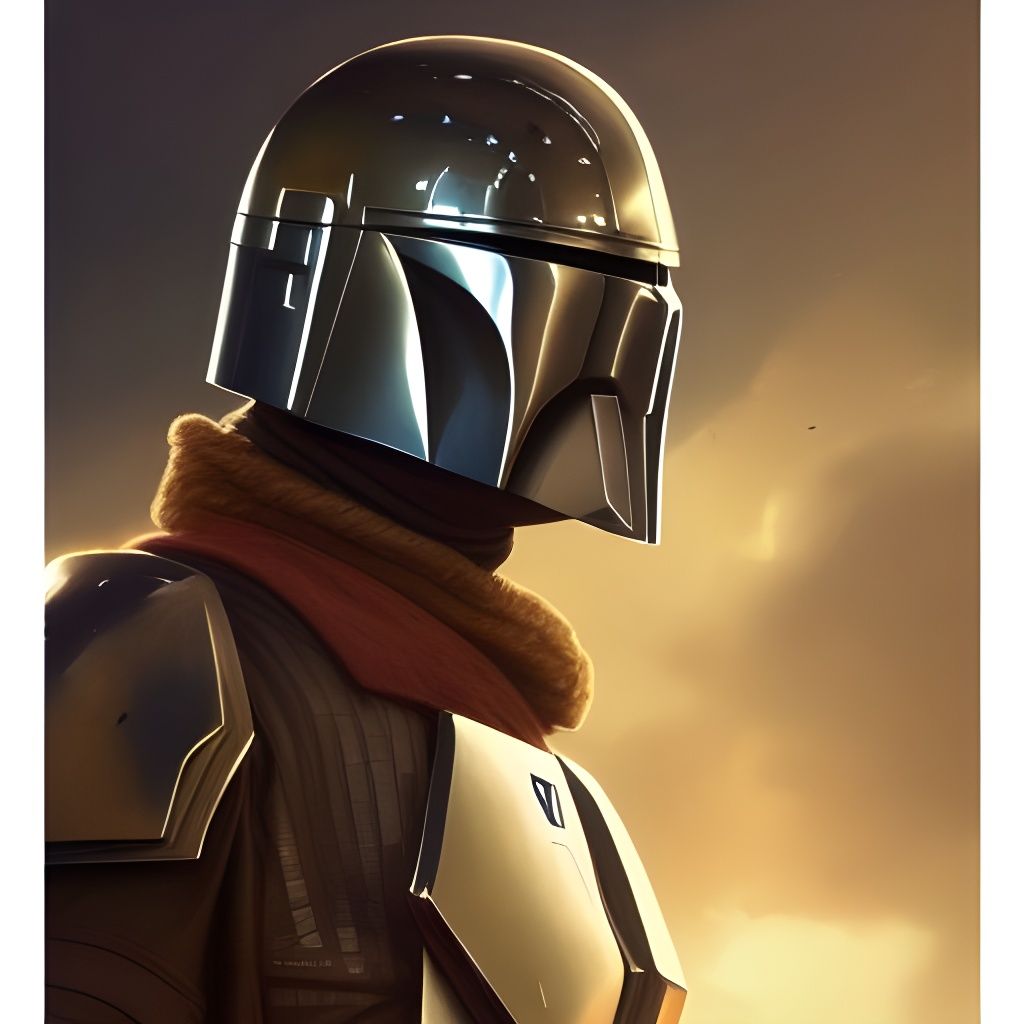 Man in Mandalorian Armor Portrait