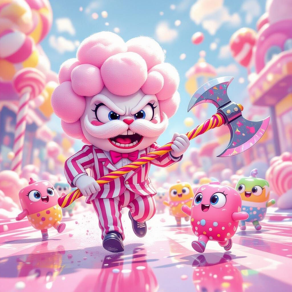 Candy Villain's Pursuit in a Watercolor Style