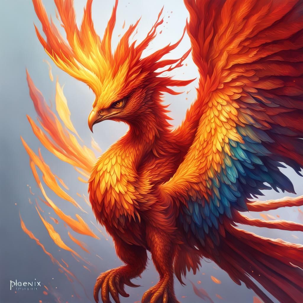 Hyperrealistic Phoenix Splash Art: Detailed and Dramatic