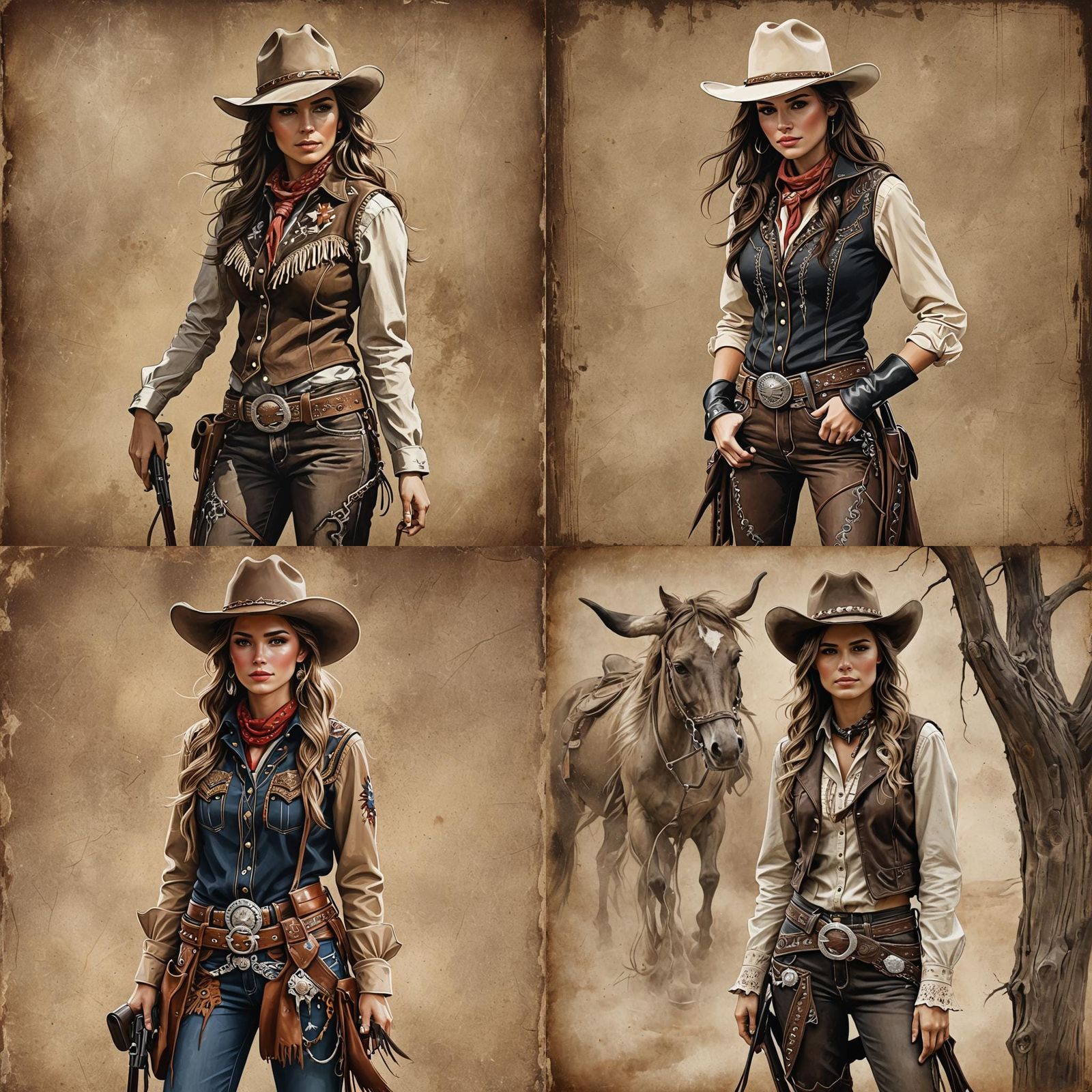 Stylized Cowboy Girl Digital Art