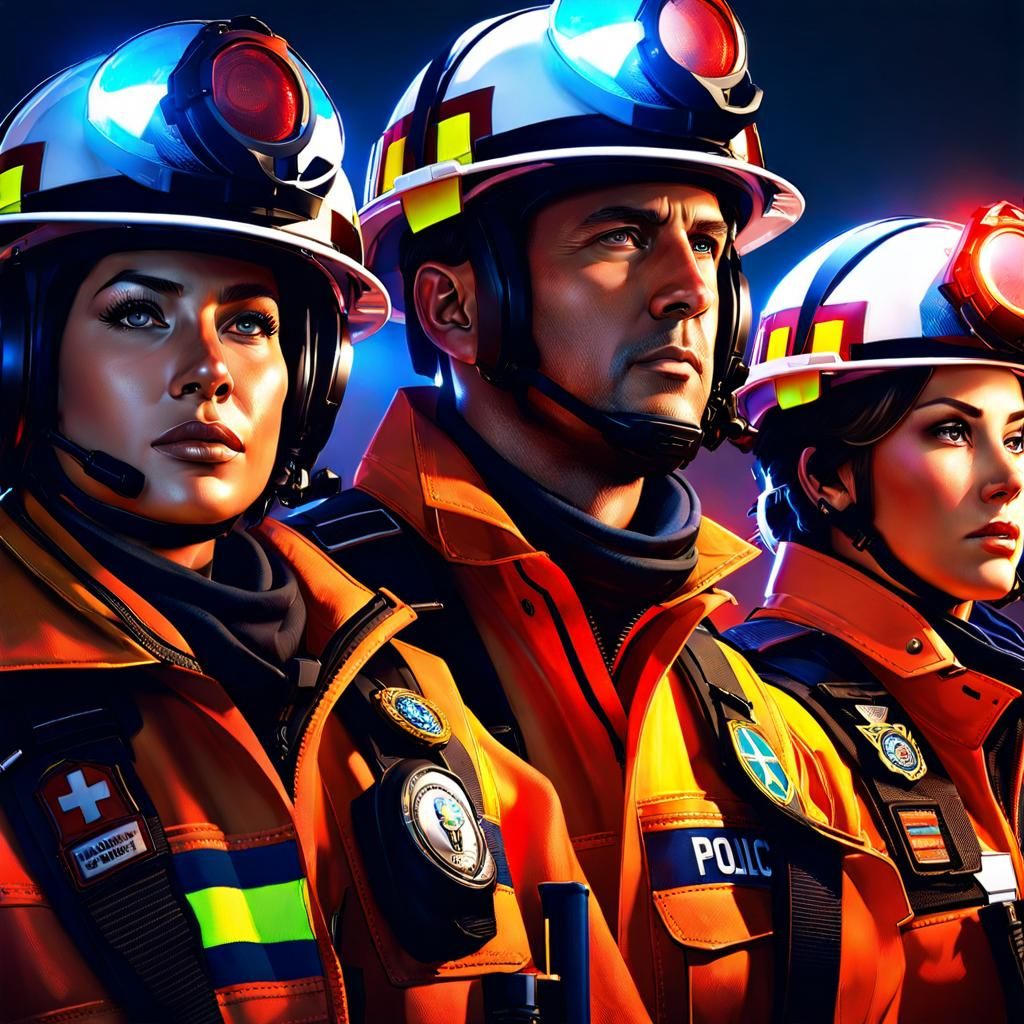 Ambulance, Police and Fire working together
"Teamwork"