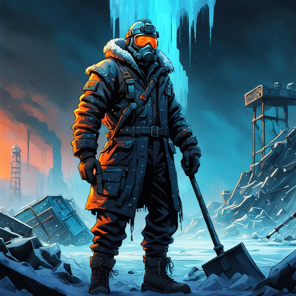 Frost Punk Miner at Toxic Waste Dump