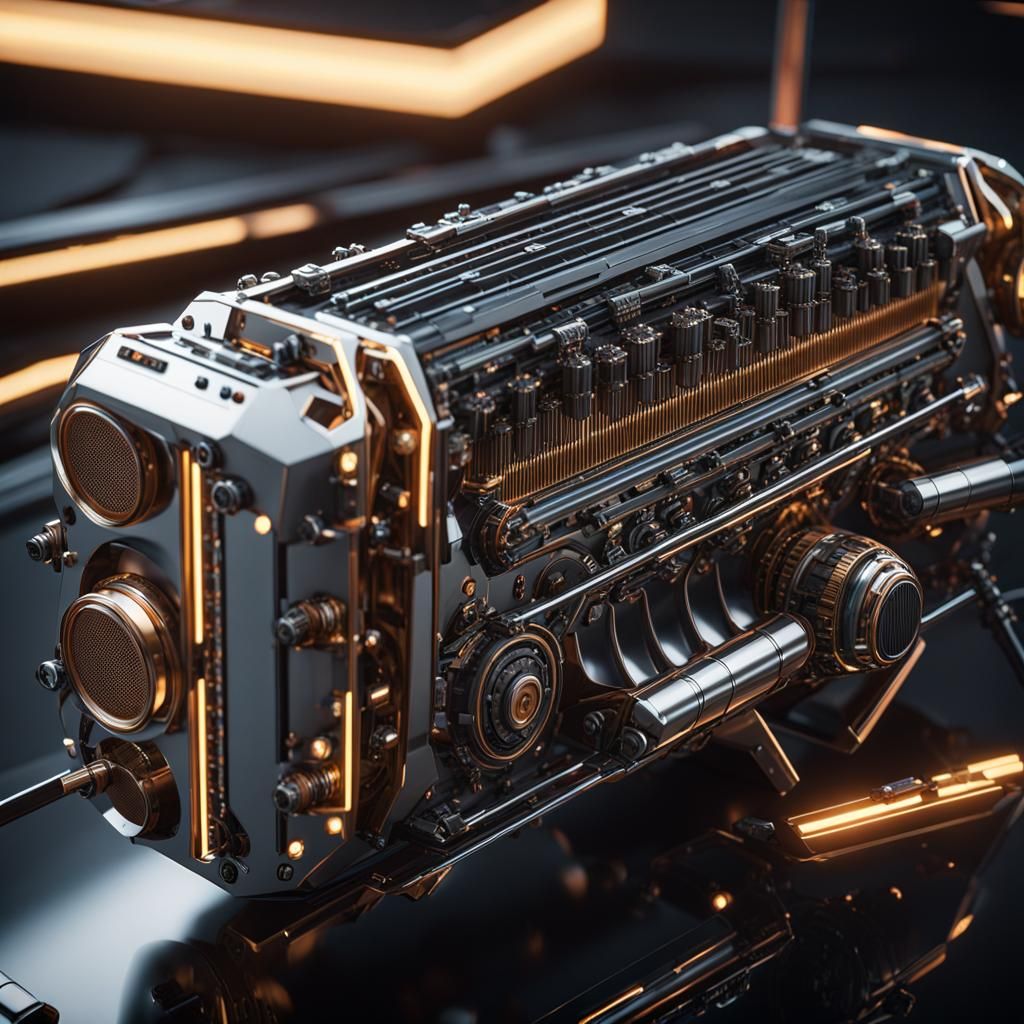 Futuristic Weapon-Shaped Musical Instrument in Sci-Fi Style