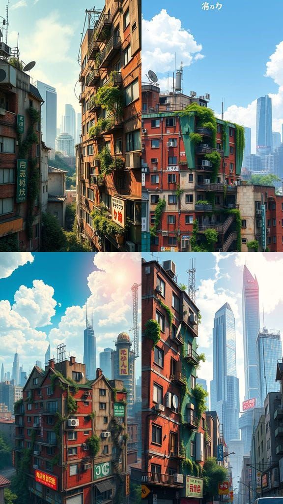 Decaying Dreamscape: A Surreal Cityscape in Studio Ghibli an...