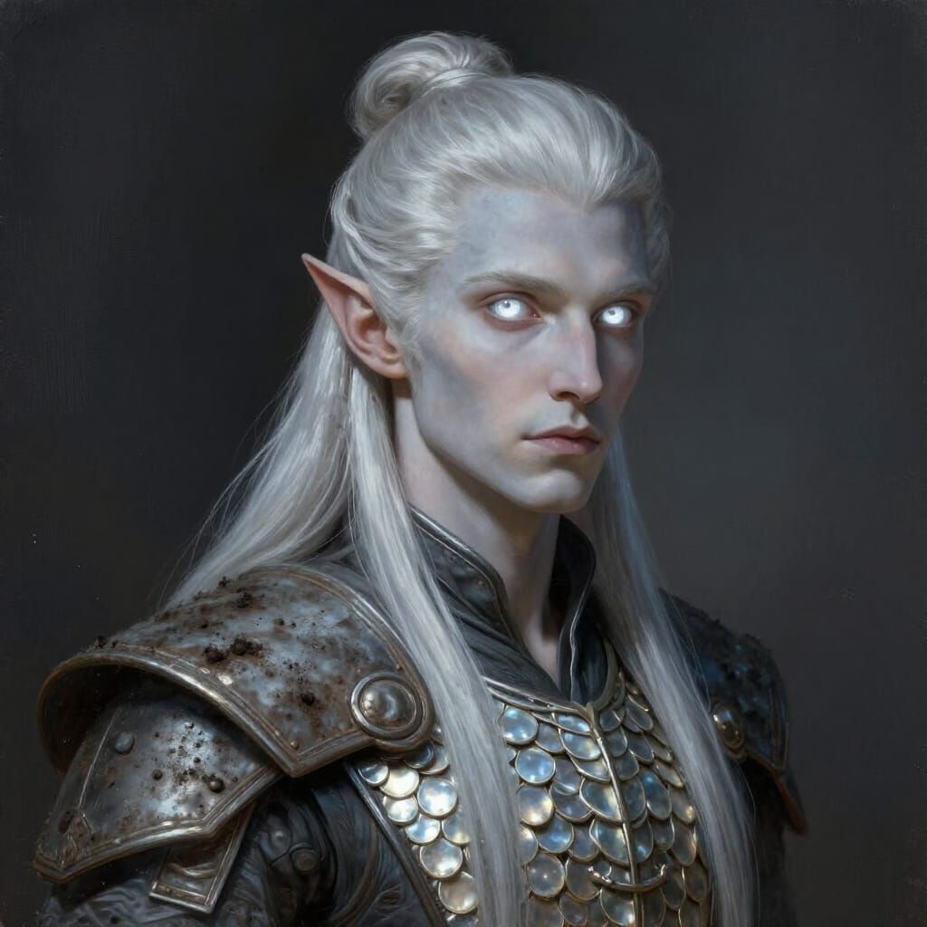 Faelan Moonsilver Elf Portrait in Painterly Style