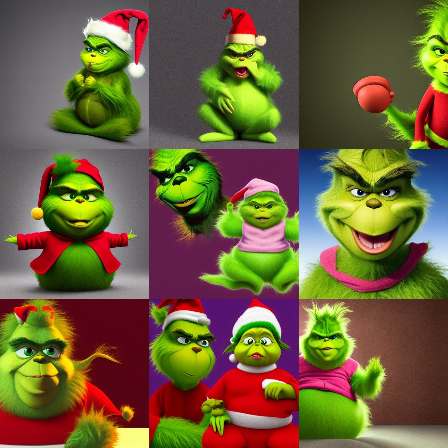 Grinch as Baby Buddha: Funny 3D Render