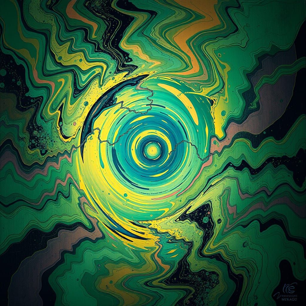 Dystopian Abstraction in Psychedelic Vortex