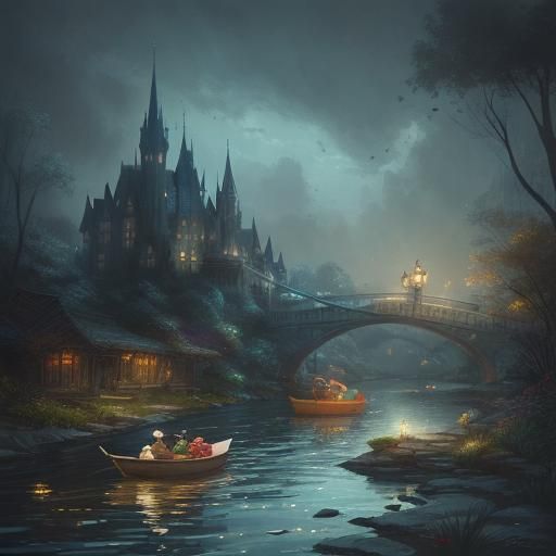 Mouse Captain on Paper Boat Adventure