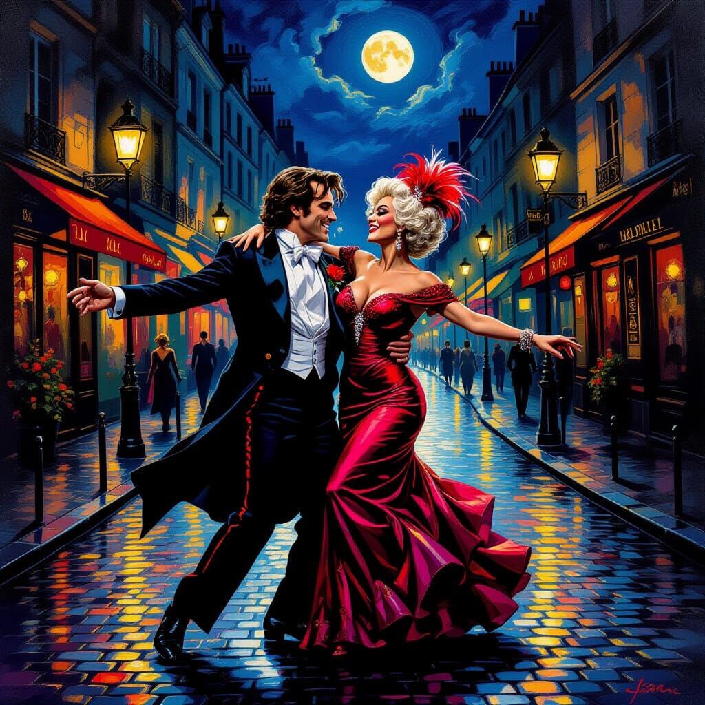 Jim Carrey and Dame Edna Tango in Paris