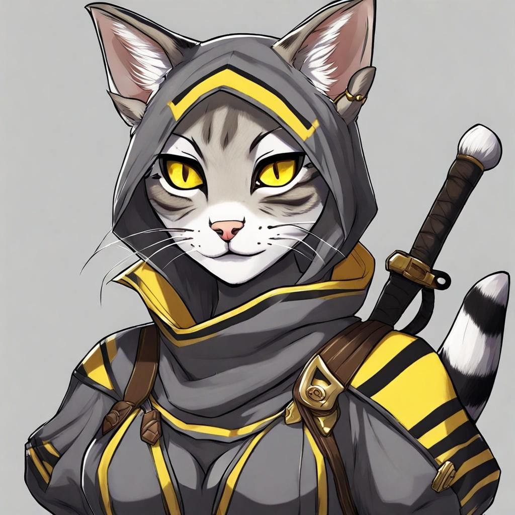 Anime Style Tabaxi Rogue with Striped Fur
