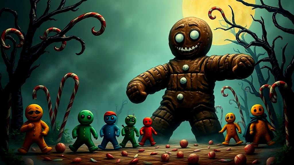Gothic Horror Candyland with Gingerbread Men