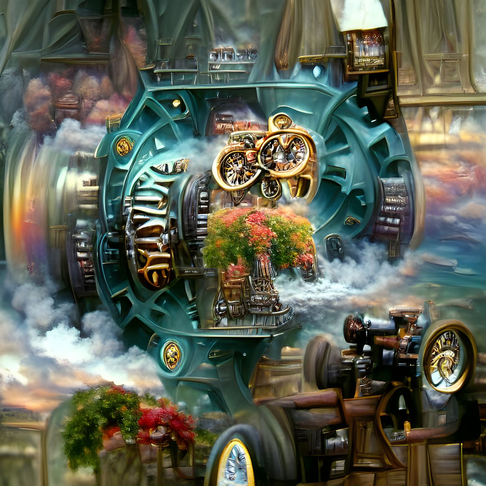 Steampunk Wheel of Fortune in Luminist Style
