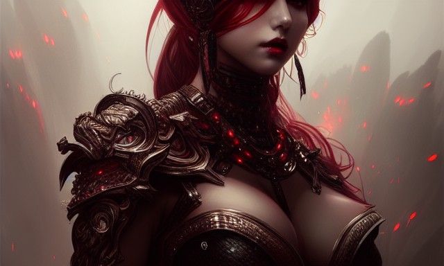 Goddess in Intricate Armor: Digital Illustration