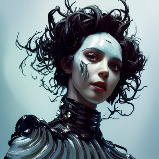 Edward Scissorhands Portrait in Art Nouveau Style