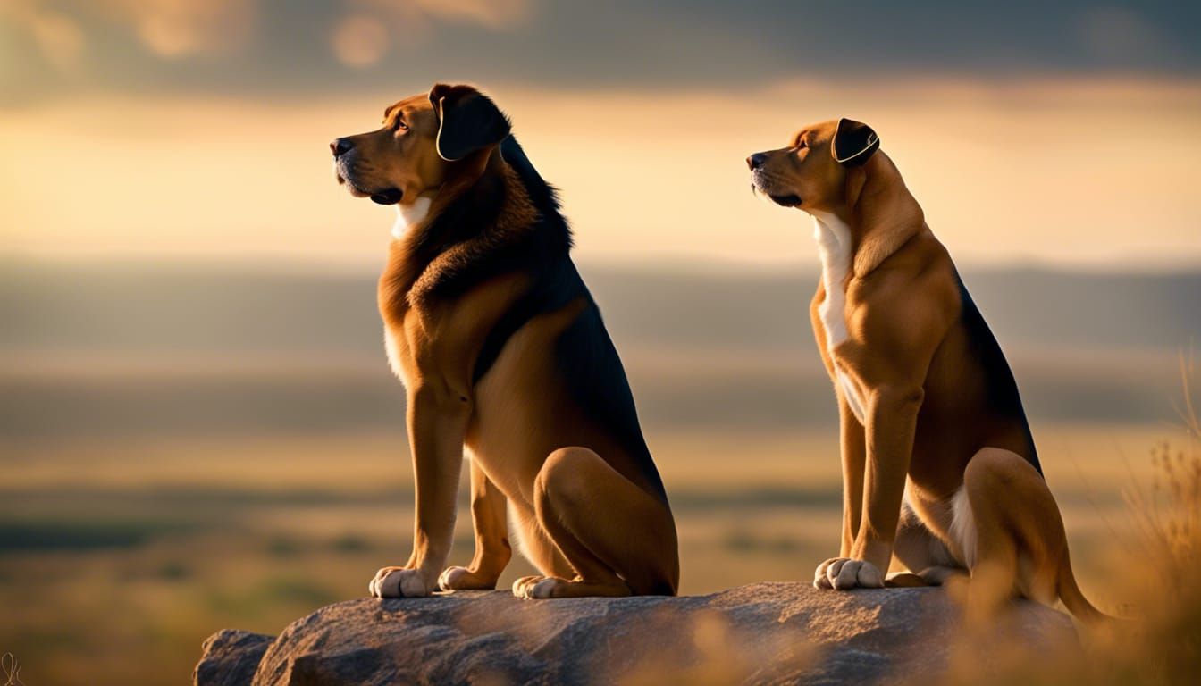 Swiss Mountain Dog and Simba on Pride Rock