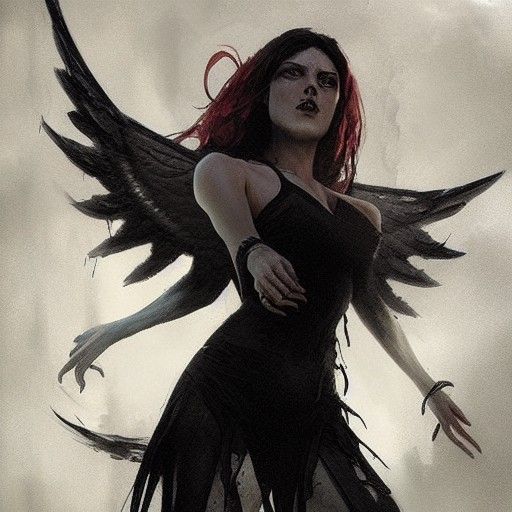 Sinister Angel in Dark Fantasy Style