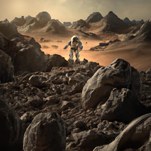 Astronaut Lands on Alien Planet: Digital Matte Painting