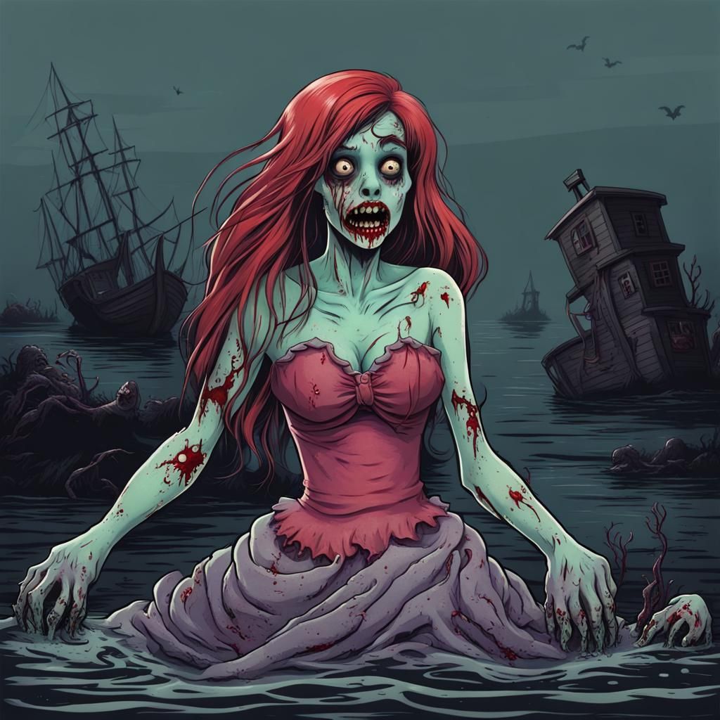 Horror Little Mermaid Zombie Transformation