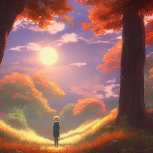Autumn Man in Anime Style, Ghibli-Inspired