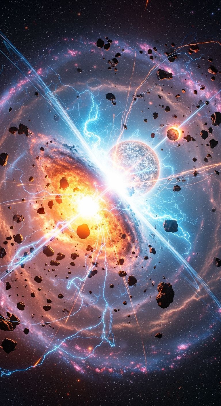 Explosive Collision of Stars in Hyperrealistic Style