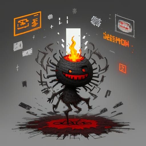 Glitchcore Demon: The Living Sketchbook Spongebob