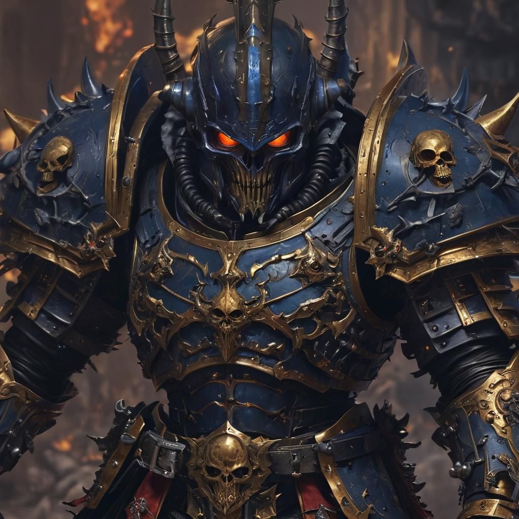 Hyper-Realistic Warhammer 40k Daemon Prince Concept Art