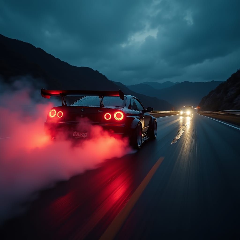 Epic Nighttime Drift: A Cinematic Masterpiece in Neon-Lit, H...