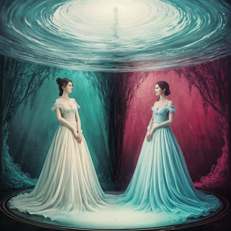 Dreamlike Surreal Women in Flowing Gowns