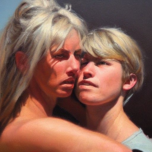 Lesbian Portrait in Oil Paint Style